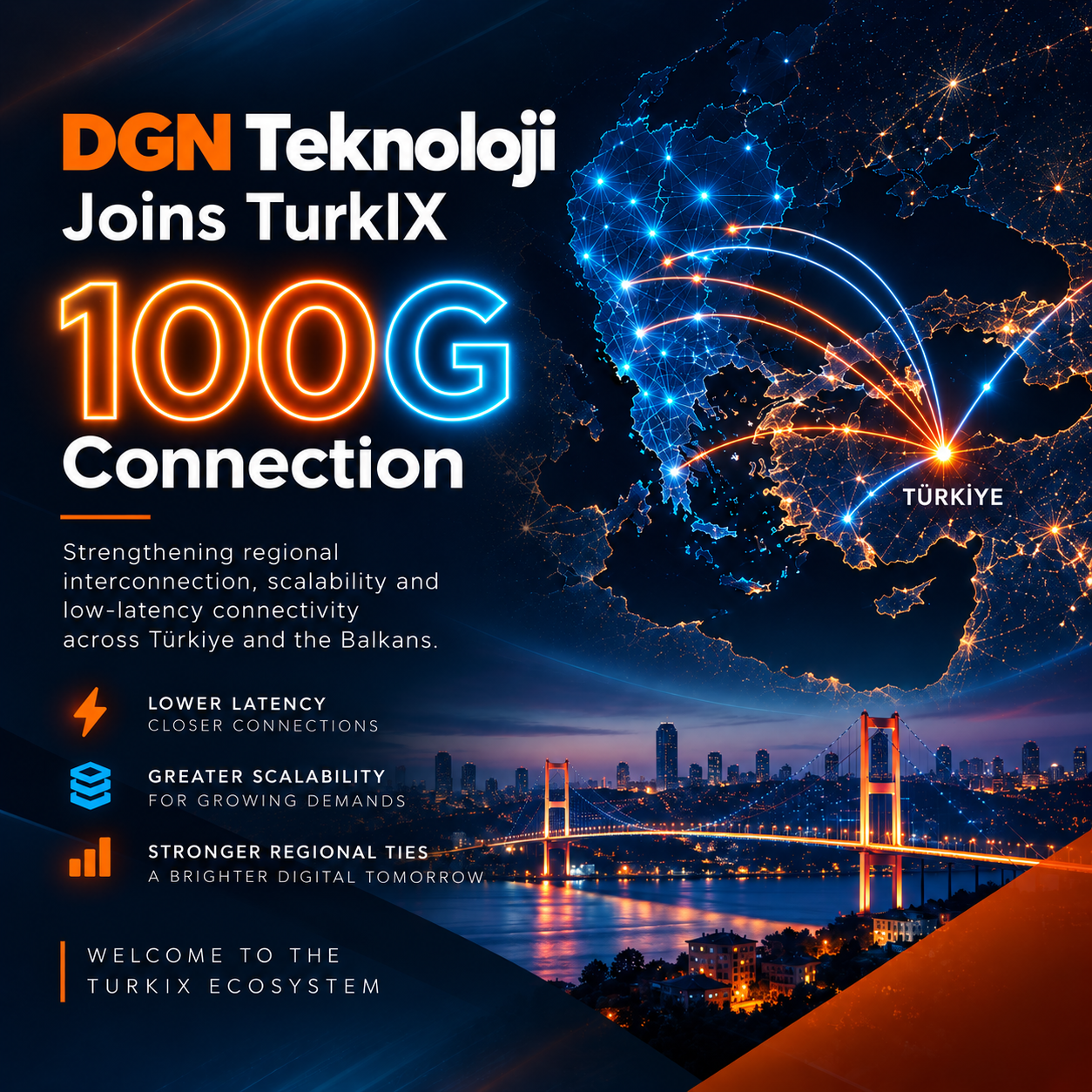 DGN Teknoloji се присъедини към TurkIX с 100G връзка