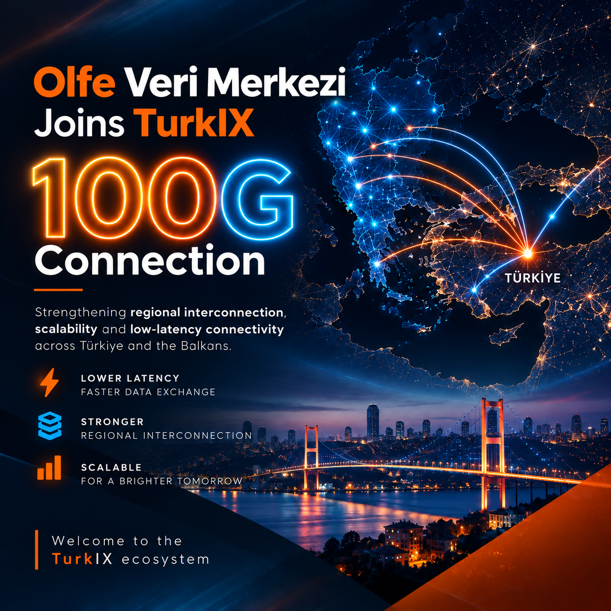 Olfe Veri Merkezi A.Ş. се присъедини към TurkIX с 100G връзка