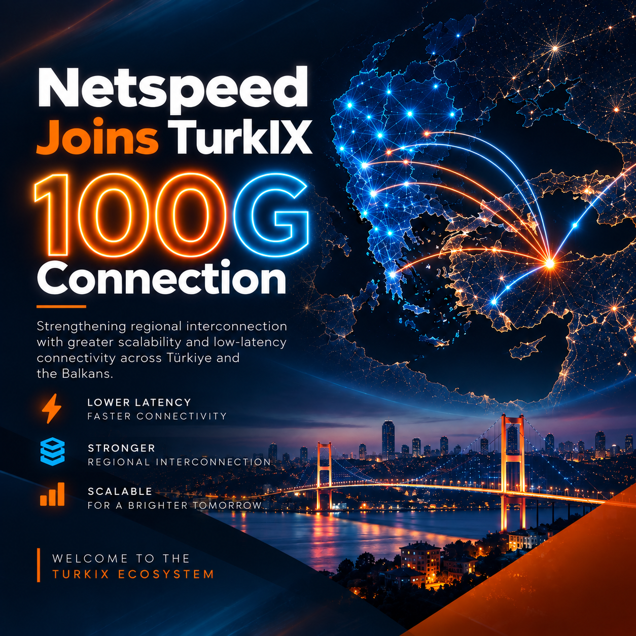 Netspeed се присъедини към TurkIX с 100G връзка