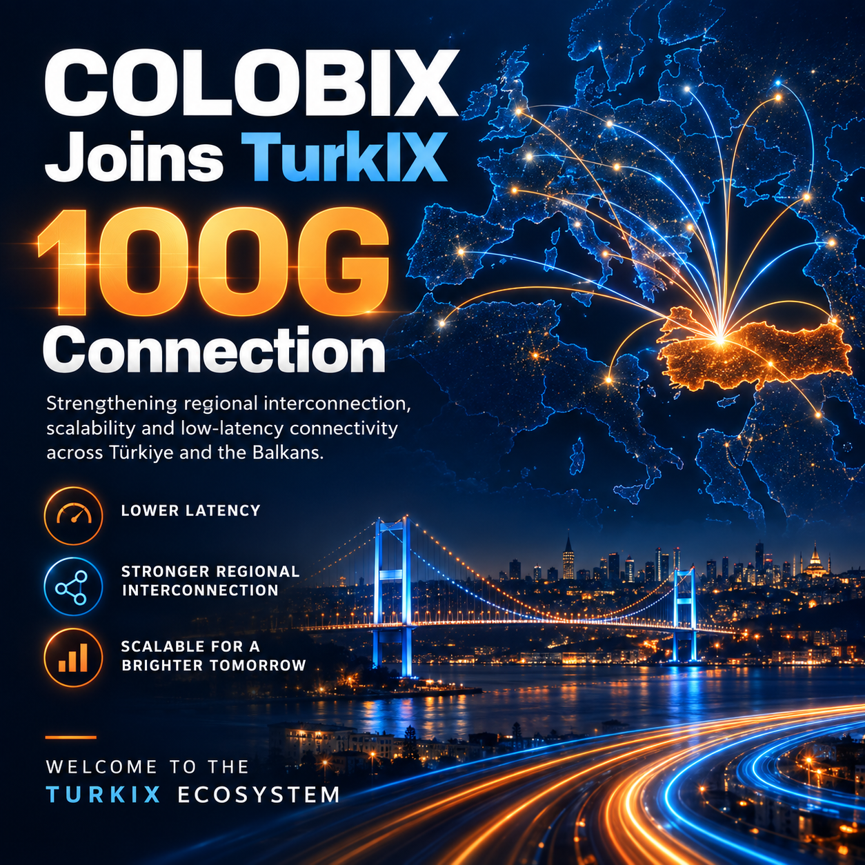 COLOBIX се присъедини към TurkIX с 100G връзка